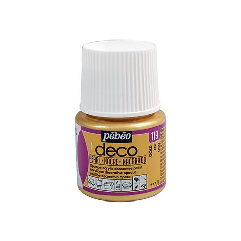 Farba Pebeo Deco Perłowa 45ml, Złota/119 Gold